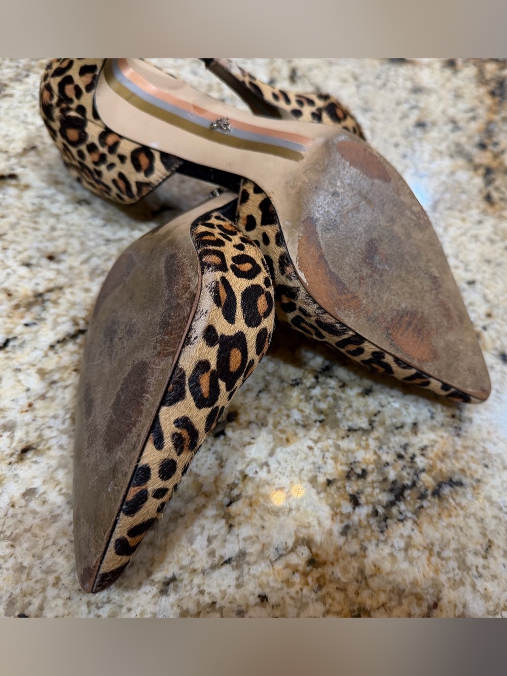 Sam Edelman Leopard Print Pointed-Toe D'Orsay Heels - Brown/Black - Picture 3 of 7